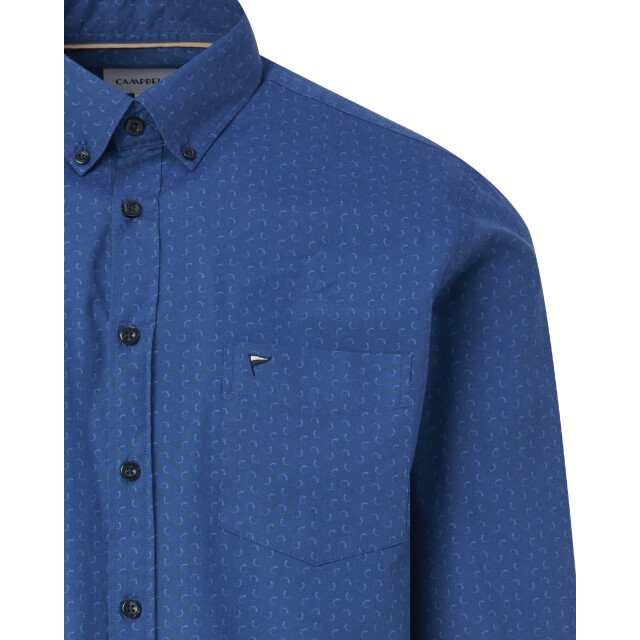 Campbell Casual overhemd donker 099201-001-M large
