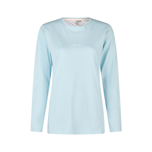 By Louise Dames pyjama set lang blauw/wit print BL-548-02 large