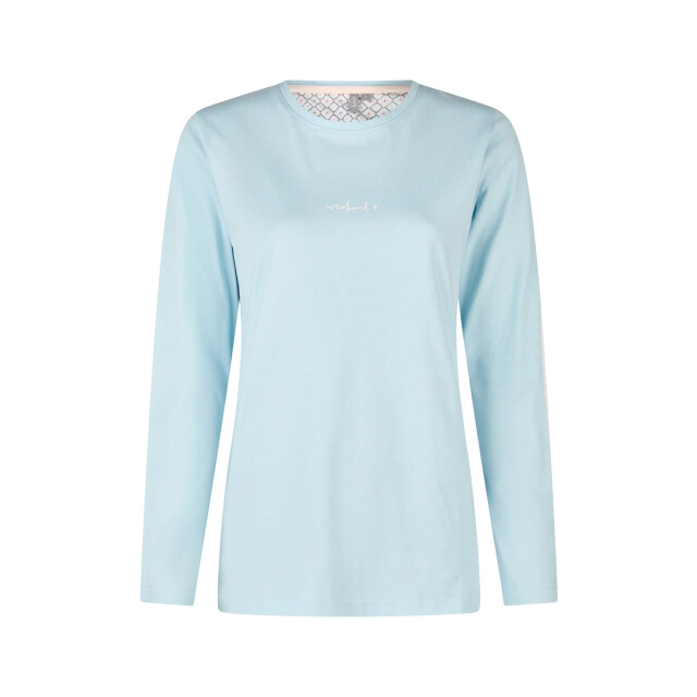 By Louise Dames pyjama set lang blauw/wit print BL-548-02 large