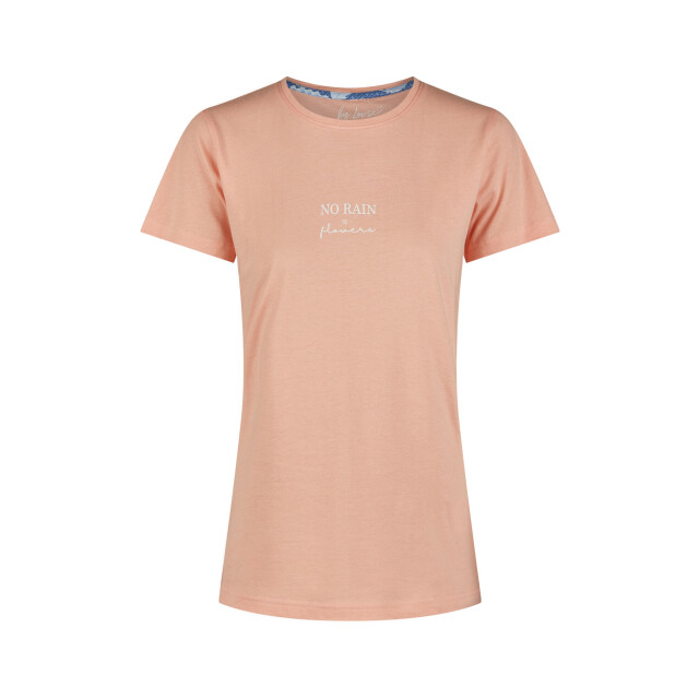 By Louise Dames capri pyjama set driekwart oranje/blauw gebloemd BL-555-02 large