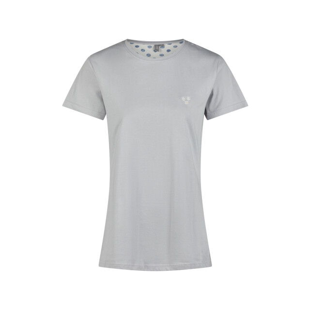 By Louise Dames korte pyjama set shortama blauw/wit gestipt BL-572-02 large