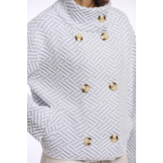 Rino & Pelle short double breasted jacket beth.5012621 11064 light blue graphic 06111.210.0006 large