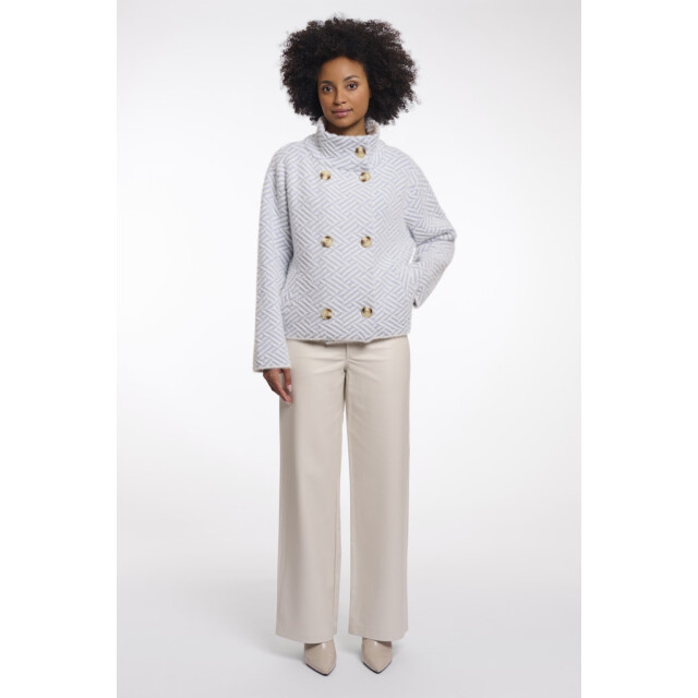 Rino & Pelle short double breasted jacket beth.5012621 11064 light blue graphic 06111.210.0006 large