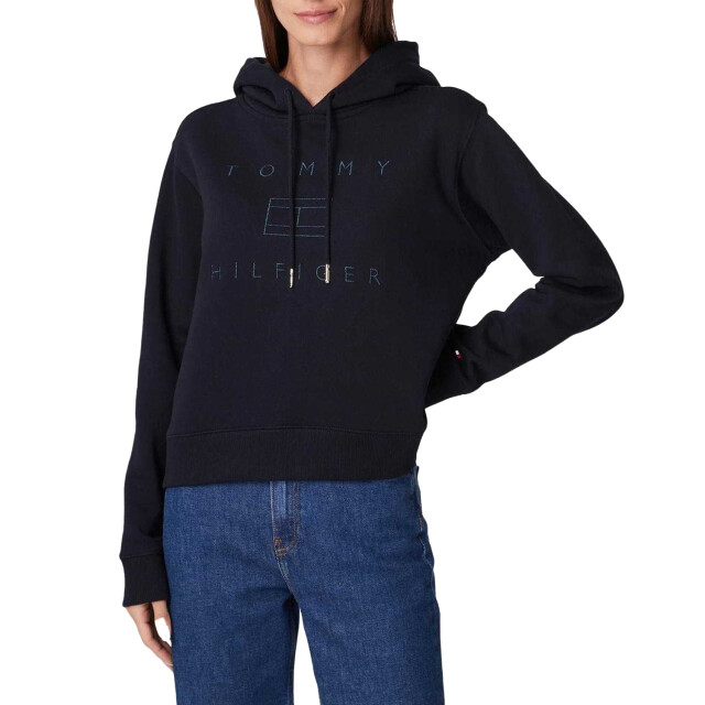 Tommy Hilfiger Dames geborduurde logo hoodie UTNA920_navyblue large