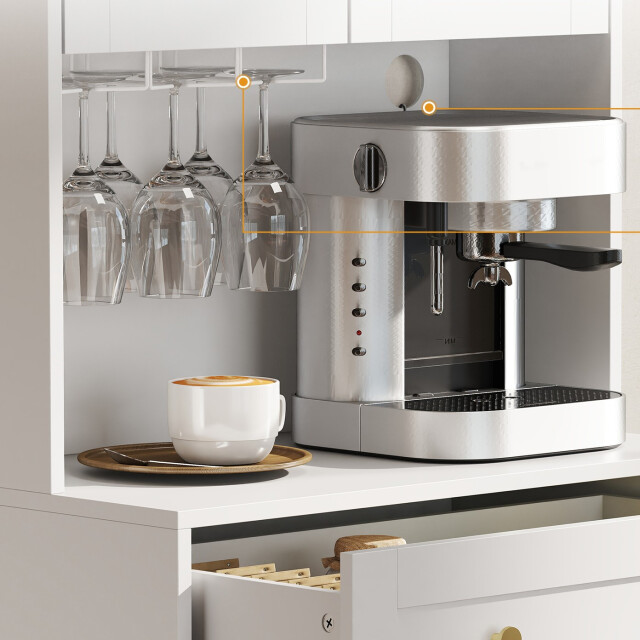 4goodz Voorraadkast met wijnglashouder 170 cm mdf - 3436131 large