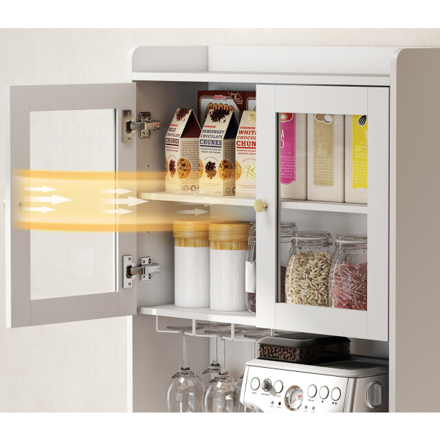 4goodz Voorraadkast met wijnglashouder 170 cm mdf - 3436131 large