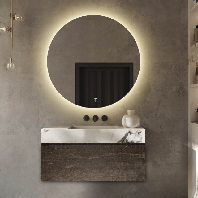 Vtw Living badkamerspiegel rond 100 cm spiegel met led verlichting en 2979181 large