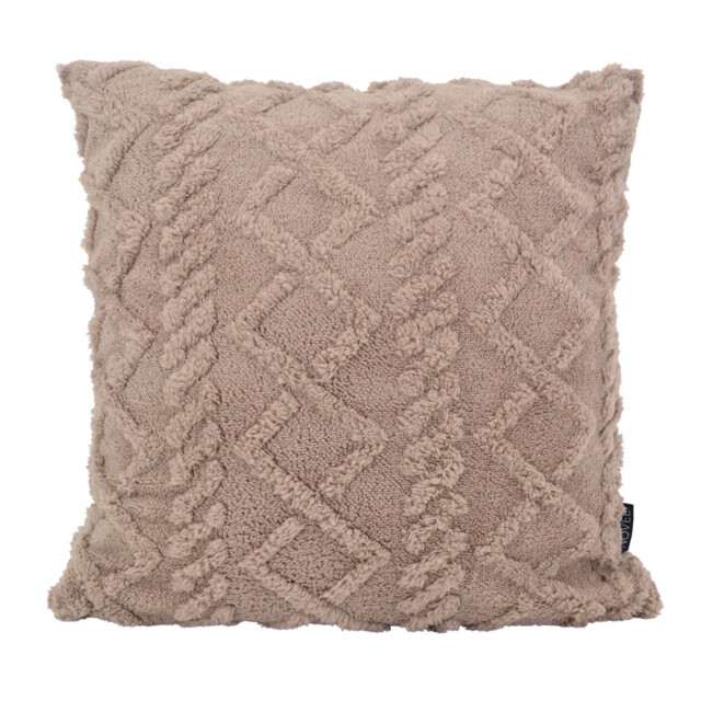 Gek op kussens! Sierkussen furry cross taupe | 45 x 45 cm | polyester 3236845 large