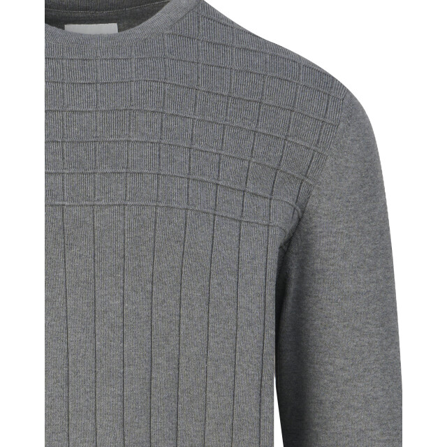 Campbell Trui ronde hals mid grey melange 099185-003-M large