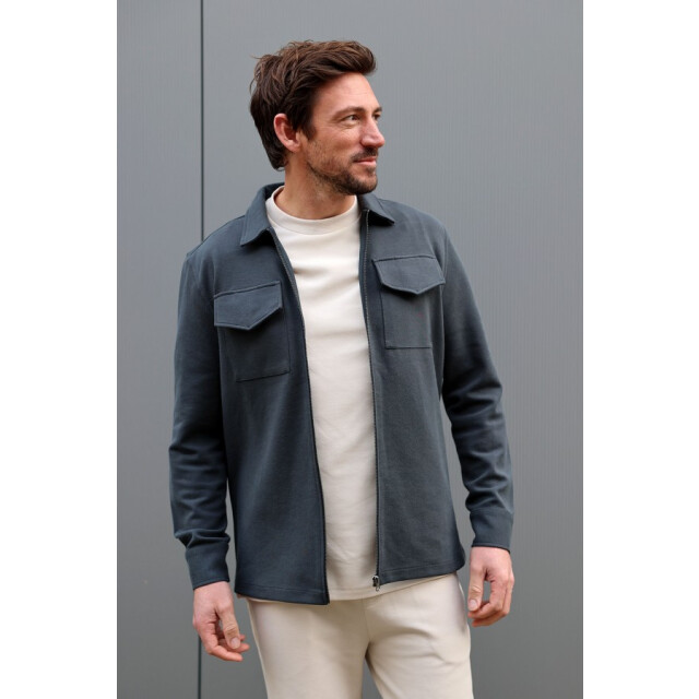 Kultivate 2501030211 luxury zip 188 woodland gray -  heren overshirt kultiv 188 Woodland Gray/2501030211 Luxury Zip large