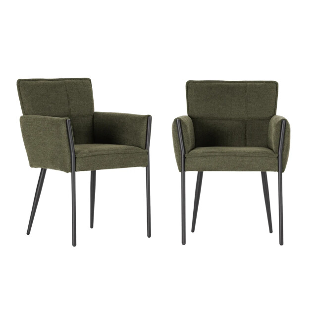 CaliCosy Set of 2 fabric armchairs with metal legs h85 cm elina 3437228 large