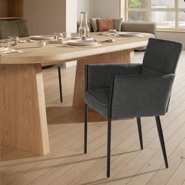 CaliCosy Set of 2 fabric armchairs with metal legs h85 cm elina 3437230 large