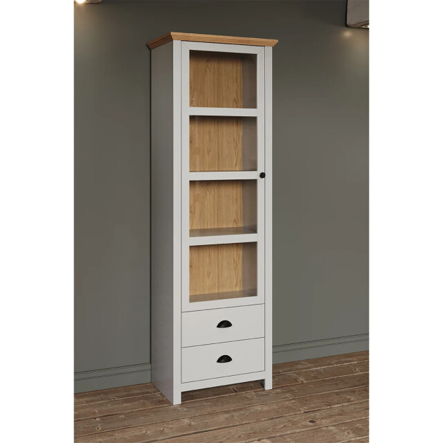 CaliCosy Vitrine 1 porte en verre trempé et 2 tiroirs l65 cm landside 3437064 large