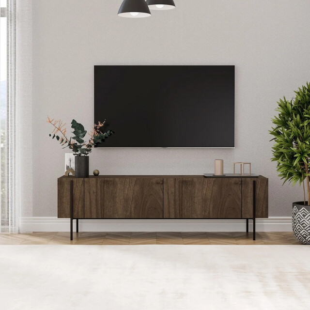 CaliCosy Tv-meubel met 2 opklapbare deuren en metalen poten l185 cm hermione 3437234 large