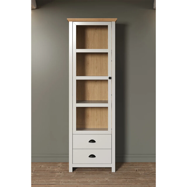 CaliCosy Vitrine 1 porte en verre trempé et 2 tiroirs l65 cm landside 3437064 large