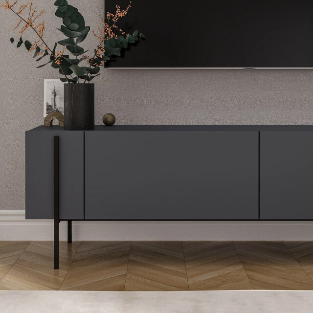 CaliCosy Tv-meubel met 2 opklapbare deuren en metalen poten l185 cm hermione 3437231 large