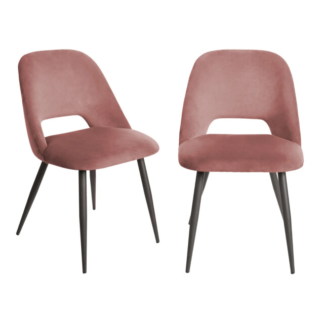 CaliCosy Lot de 2 chaises de séjour en tissu avec piètement en métal noir l58 cm - 3436992 large