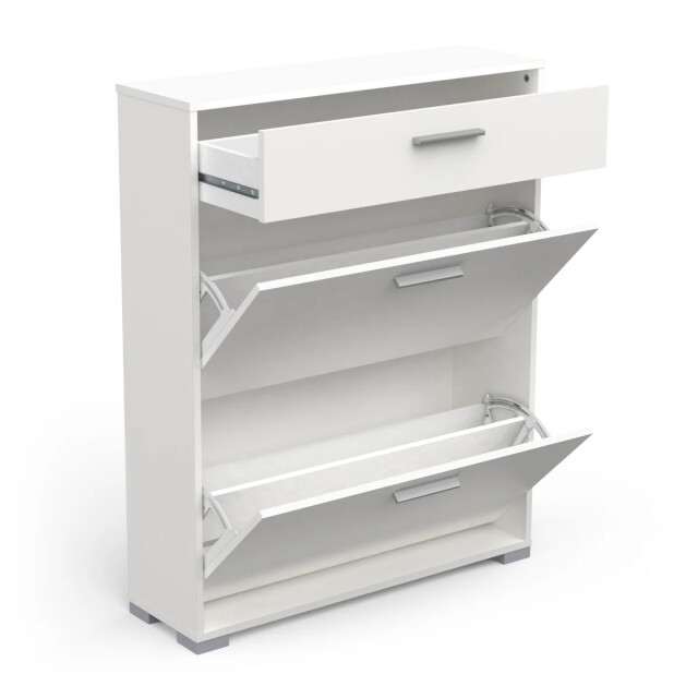 CaliCosy Rangement chaussures 2 abattants et 1 tiroir l80,8 cm izzy 3437197 large