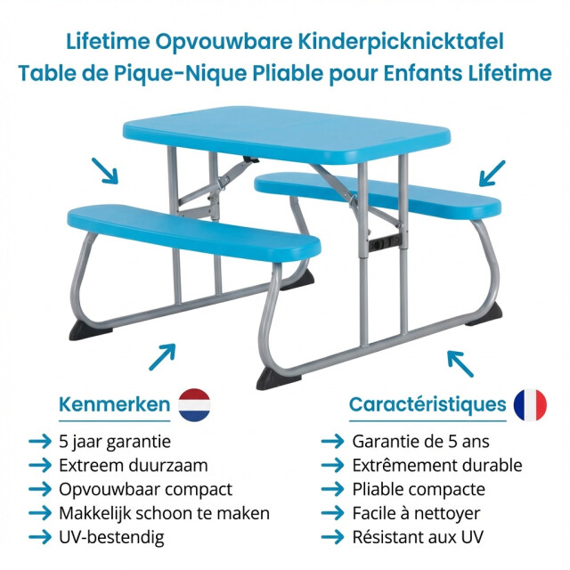 Lifetime Kindertafel opvouwbaar picknickset - 3049063 large