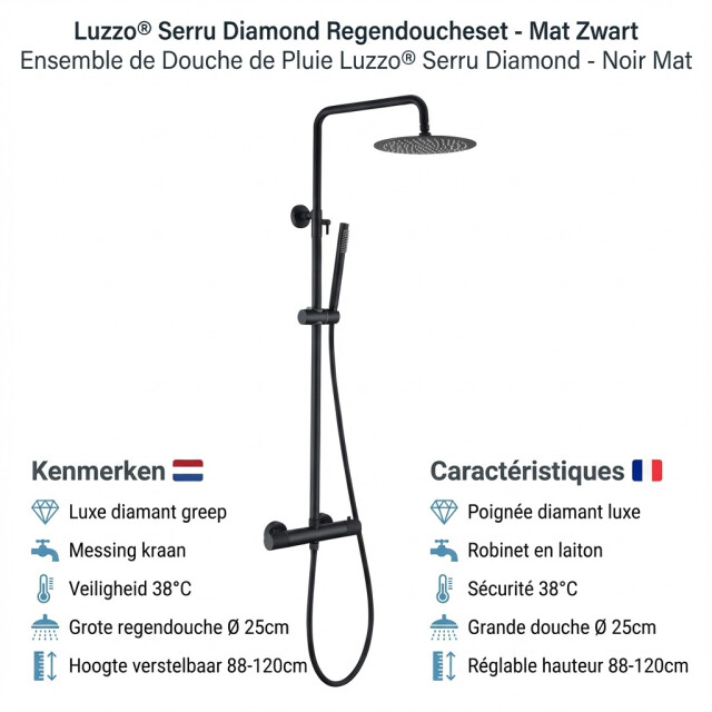 Luzzo ® serru regendouche diamond met thermostaat- mat 3047841 large