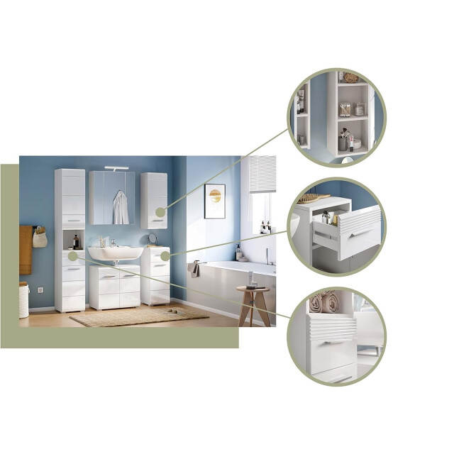 Furnilux Linus badkamercombinatie / badkamerset linus 60x182x34cm 3393223 large