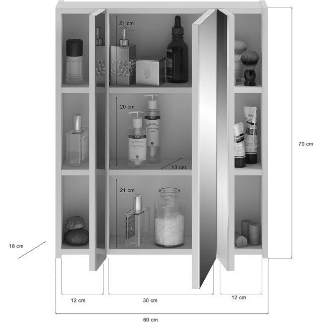 Furnilux Linus badkamercombinatie / badkamerset linus 60x182x34cm 3393223 large