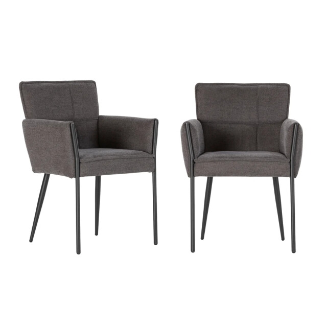 CaliCosy Set of 2 fabric armchairs with metal legs h85 cm elina 3437230 large