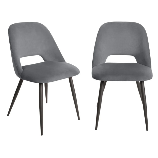 CaliCosy Lot de 2 chaises de séjour en tissu avec piètement en métal noir l58 cm - 3436968 large