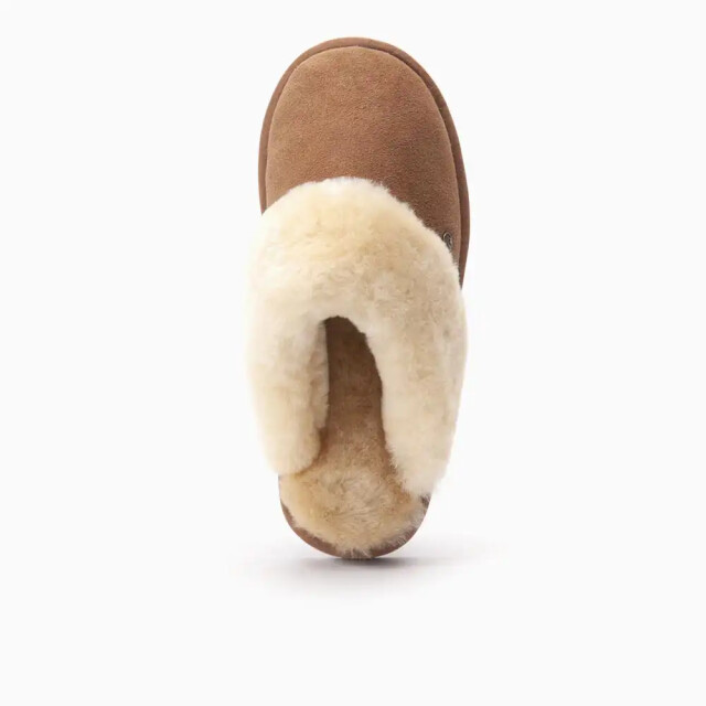 Warmbat Dames instap pantoffels suède flurry cognac FLS321025 large