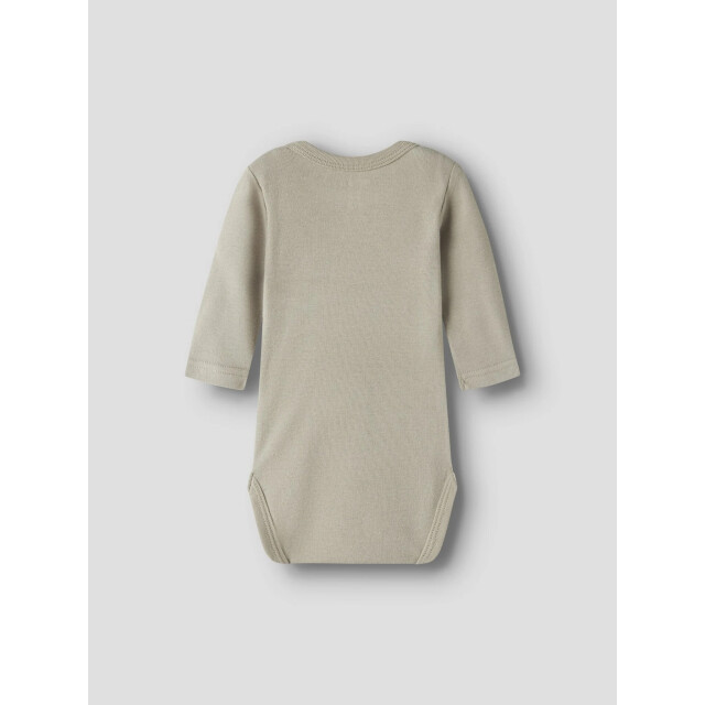 Name It Jongens kinder bodysuit nbmbody 3-pack effen grijs/beige/groen vosprint 13250789-Shadow large