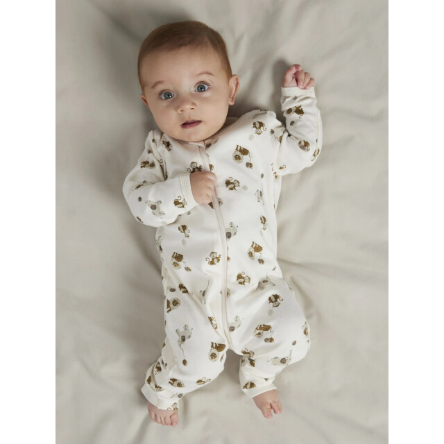 Name It Unisex kinder bodysuit nbnnightsuit 2-pack beige dierenprint 13250816-Jet Stream large