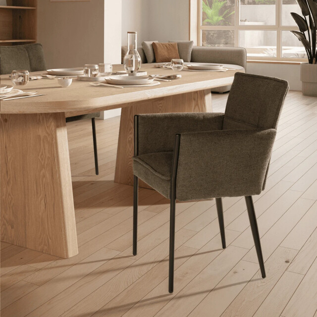 CaliCosy Set of 2 fabric armchairs with metal legs h85 cm elina 3437228 large