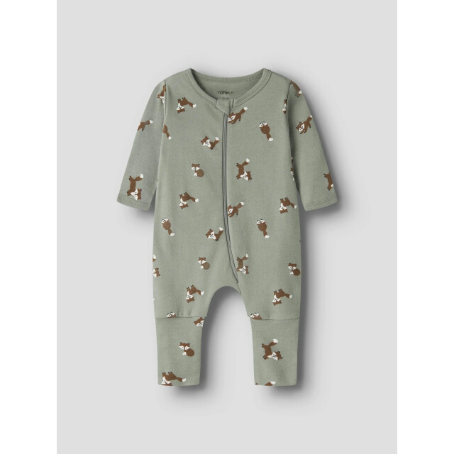 Name It Jongens kinder bodysuit nbmnightsuit 2-pack beige/groen vosprint 13250790-Shadow large