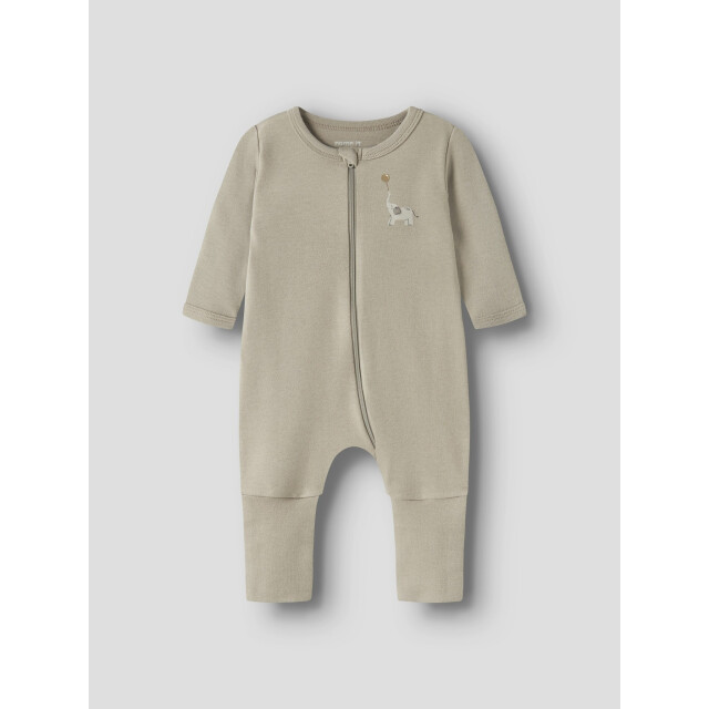 Name It Unisex kinder bodysuit nbnnightsuit 2-pack beige dierenprint 13250816-Jet Stream large