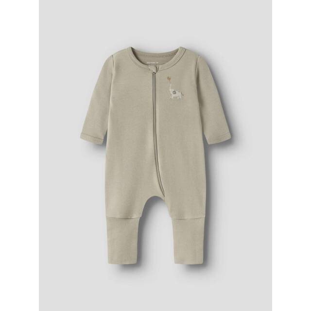 Name It Unisex kinder bodysuit nbnnightsuit 2-pack beige dierenprint 13250816-Jet Stream large