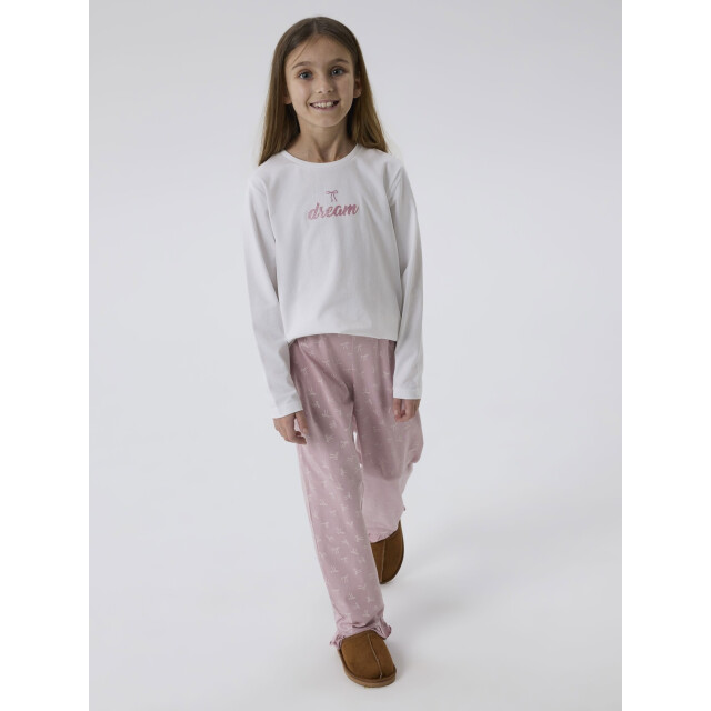 Name It Meisjes lange pyjama set nkfragna wit/lila strikjes print 13249386-Keepsake Lilac large