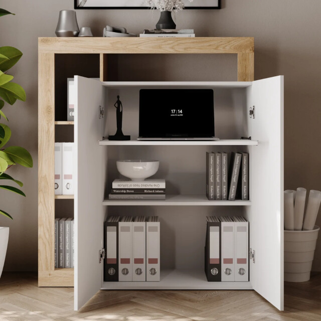 CaliCosy Opbermeubel met 2 deuren, om te bouwen tot bureau, h127 cm hamburg 3438116 large