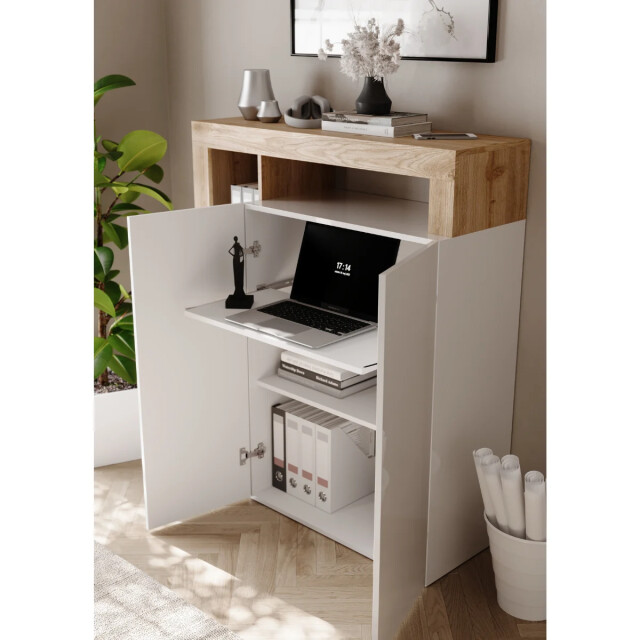 CaliCosy Opbermeubel met 2 deuren, om te bouwen tot bureau, h127 cm hamburg 3438116 large