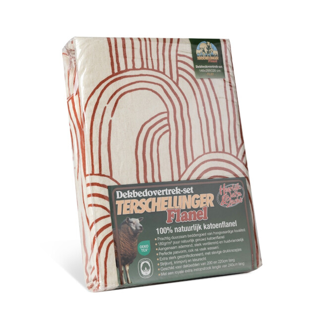 Terschellinger Wolweelde Luxueuze terschellinger flanellen winter dekbedovertrekset – terracotta boho – 3339053 large