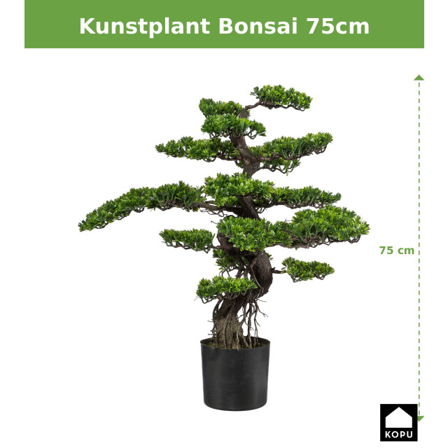 Kopu ® kunstplant bonsai 75 cm in zwarte pot bonsai boompje 3059330 large