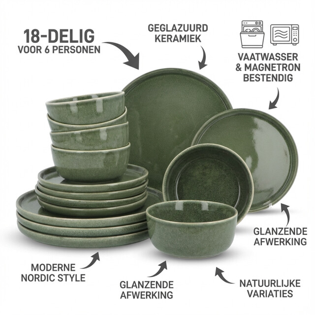 Secret de Gourmet 6 persoons 18-delig servies terre geglazuurd keramiek 3265671 large