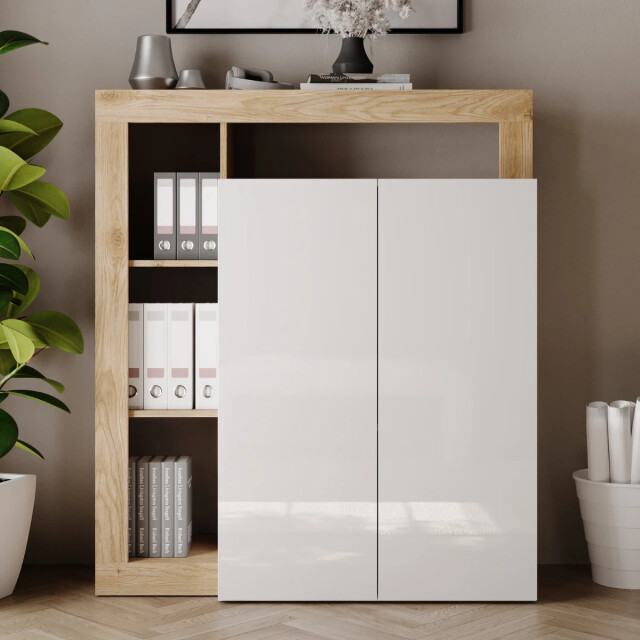 CaliCosy Opbermeubel met 2 deuren, om te bouwen tot bureau, h127 cm hamburg 3438116 large