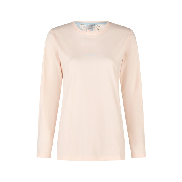 By Louise Dames pyjama set lang roze/wit gebloemd BL-549-02 large