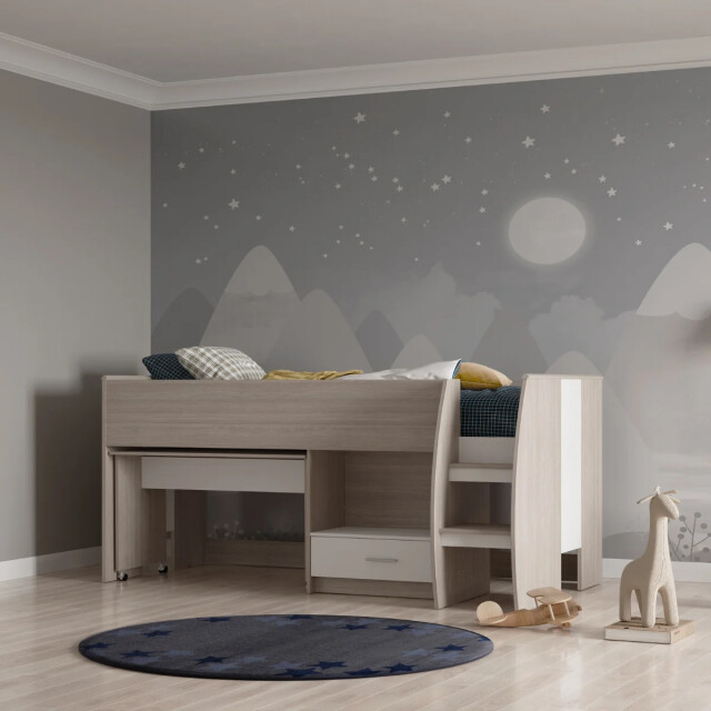 CaliCosy Combinatiebed met bureau 1 lade 90x200 cm lattenbodem inbegrepen l120,9 cm - 3084077 large