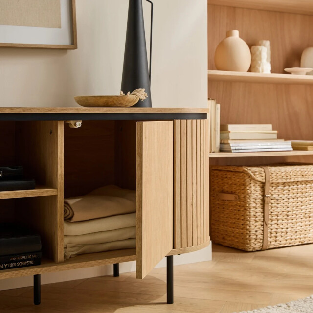 CaliCosy Tv-meubel met 2 deuren en zijkanten met groef l150 cm malaga 3205795 large