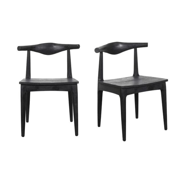 Signature Set van 2 zwarte massief acacia stoelen lucien 3439474 large