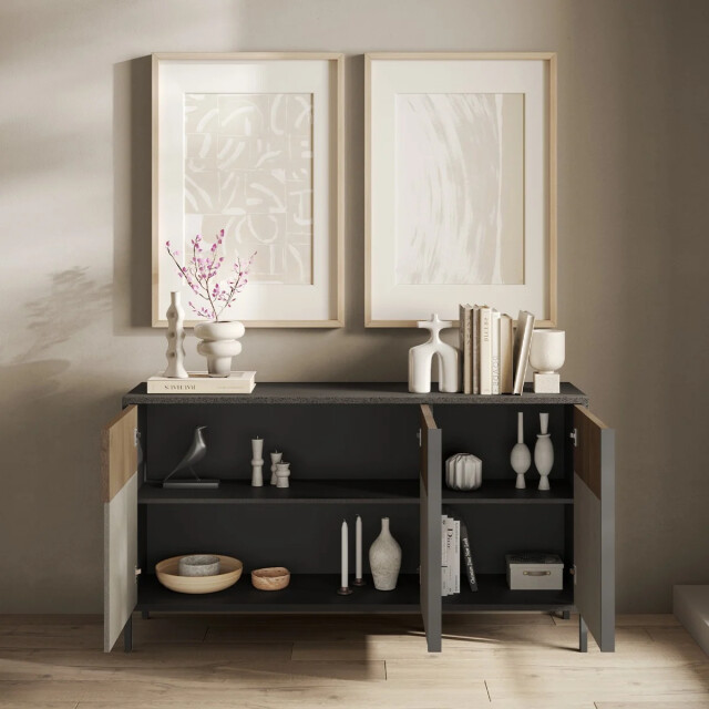 CaliCosy Klein buffetkastje met 3 deuren en 2 planken l156 cm everest 3439392 large