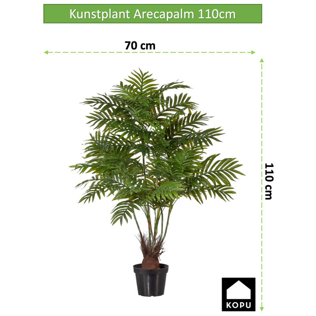 Kopu ® kunstplant arecapalm 110 cm 6 stammen zwarte pot nepplant 2612752 large