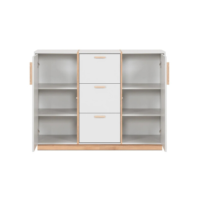 CaliCosy Buffetkast met 2 deuren en 3 lades, wit en hout, l 125 cm split 3439360 large