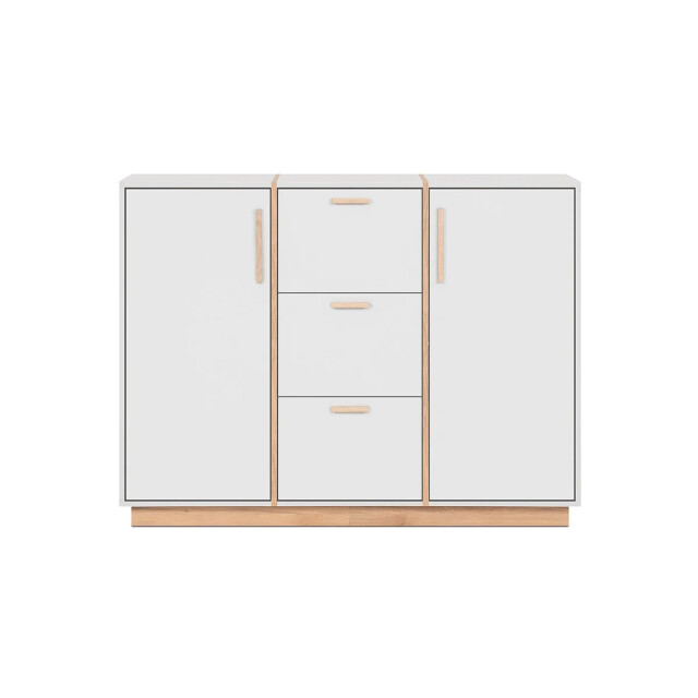CaliCosy Buffetkast met 2 deuren en 3 lades, wit en hout, l 125 cm split 3439360 large